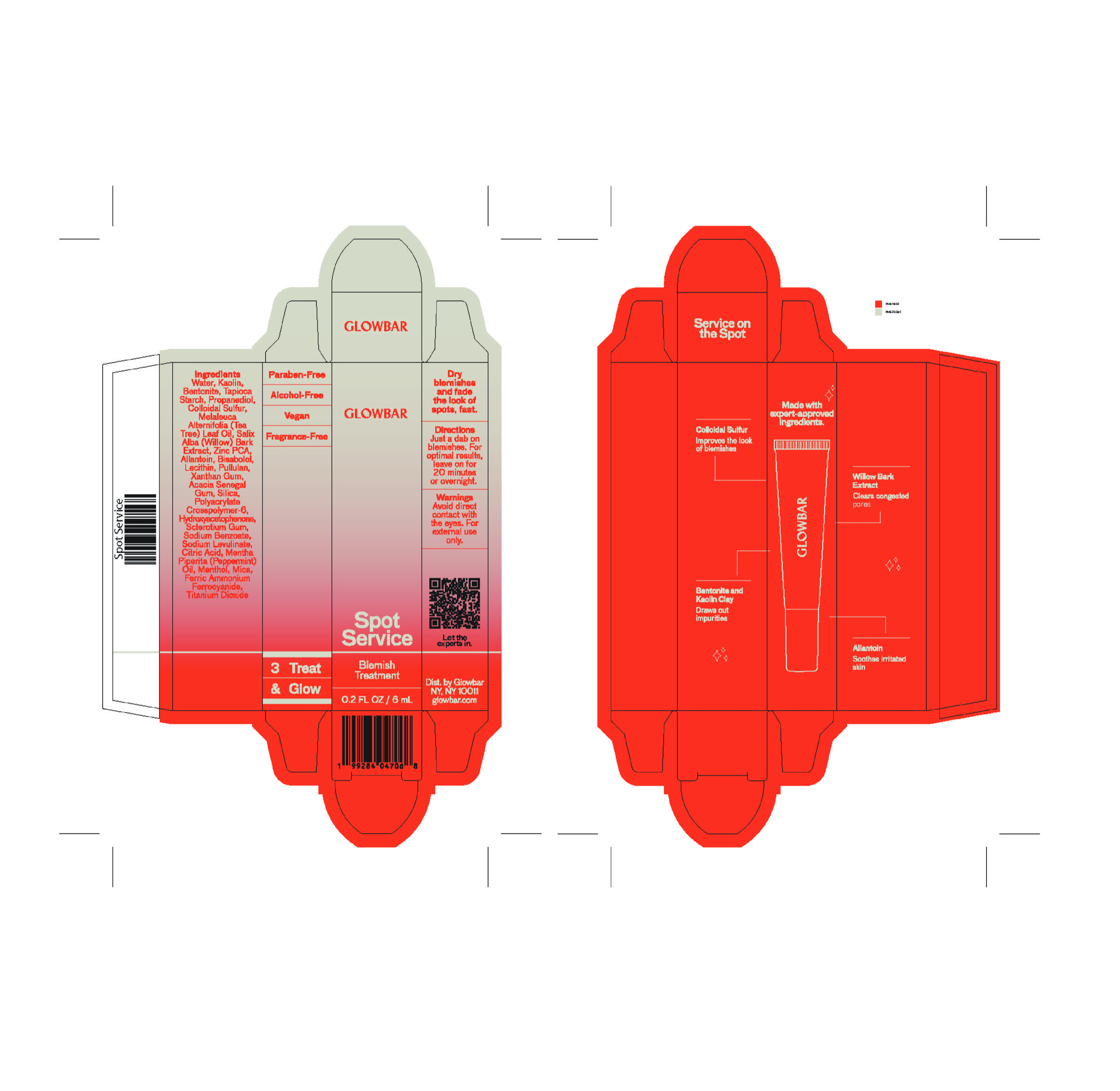 Glowbar Spot Service carton graphic design by Doheny Atelier