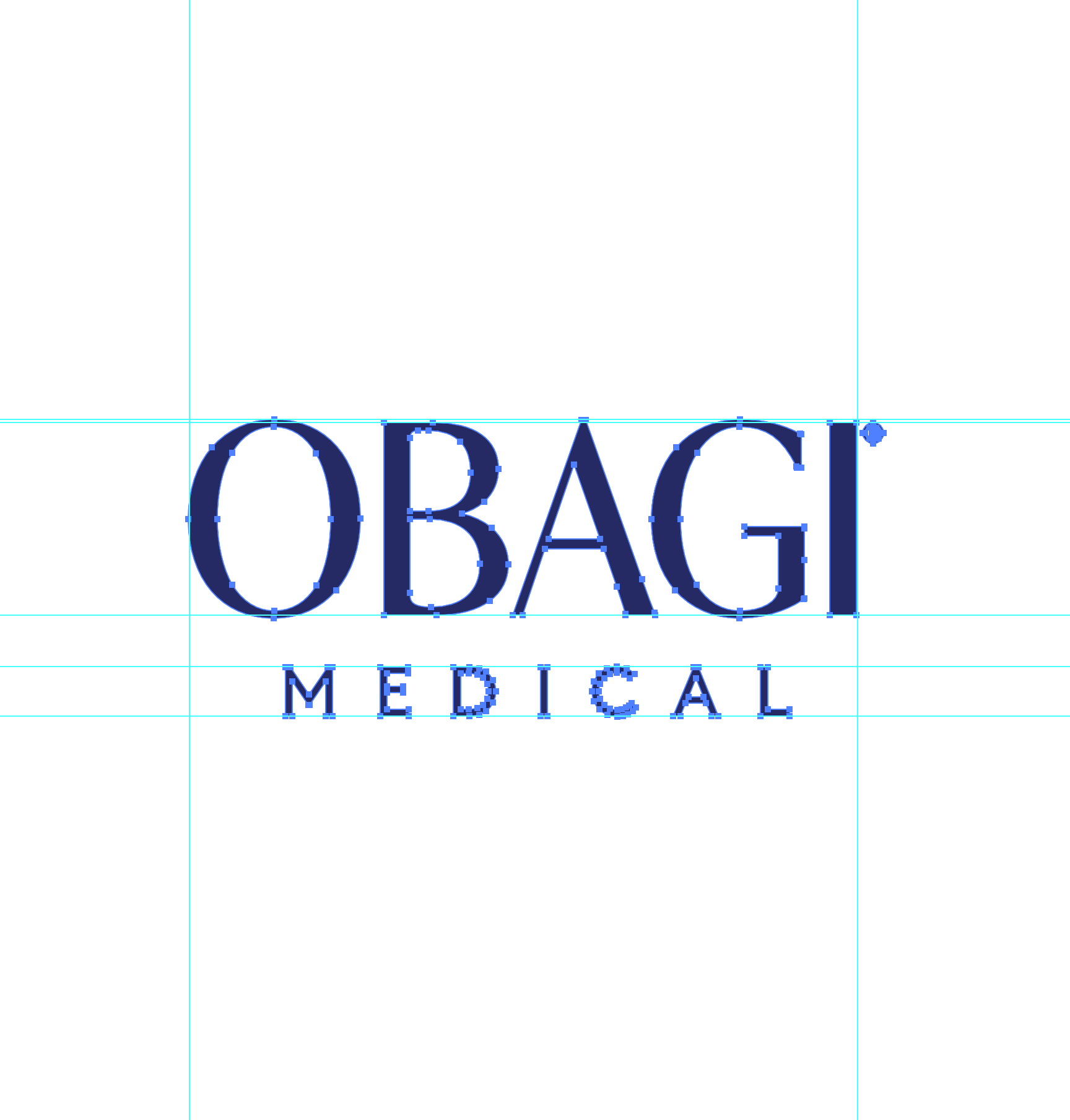 Obagi logo technical construction by Doheny Atelier