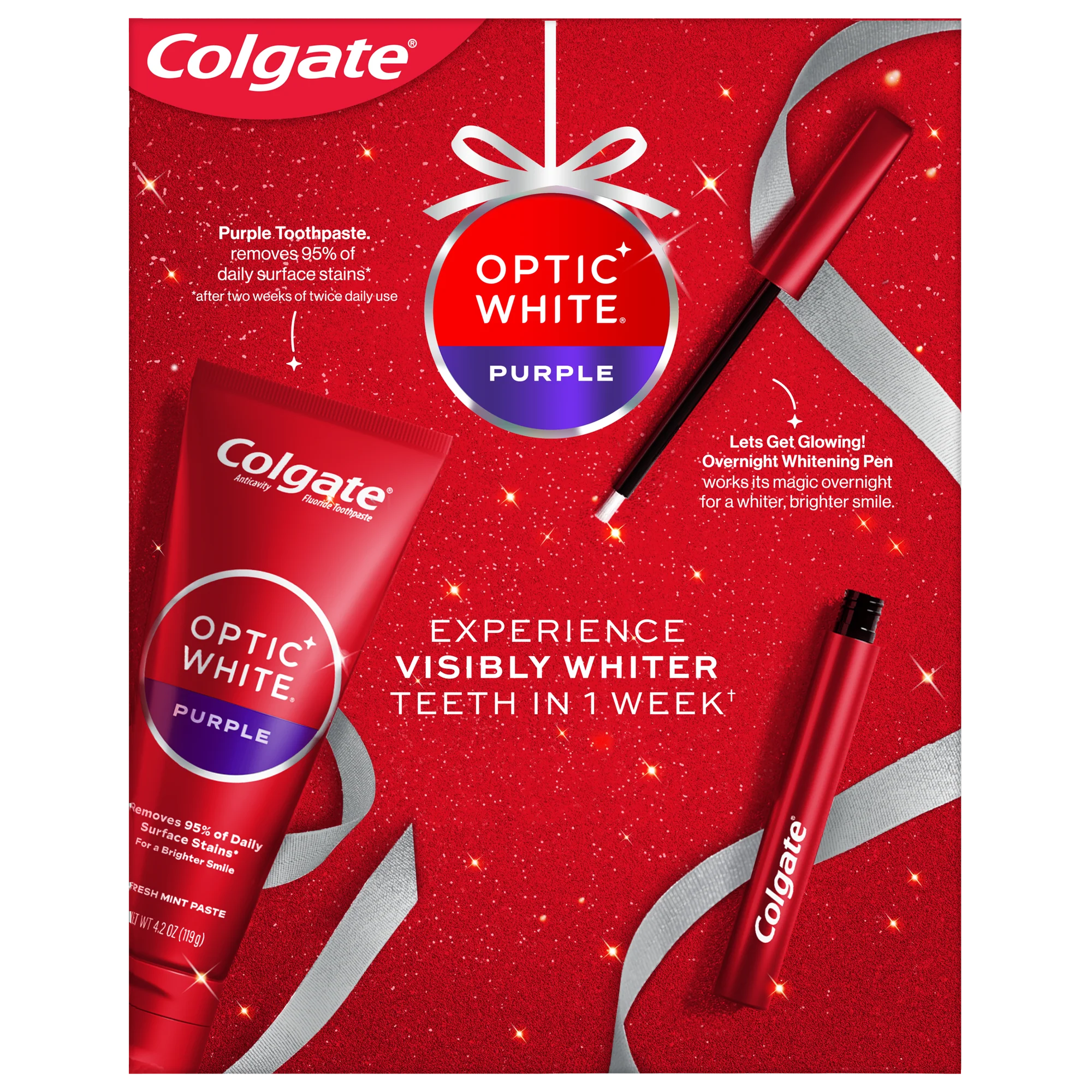 Colgate Optic White Holiday Gift Set Primary — Colgate Optic White