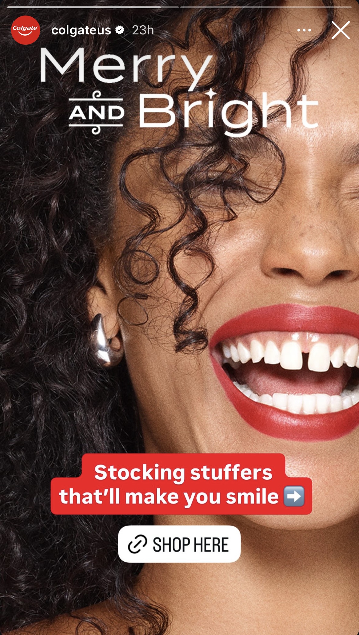 Colgate Optic White holiday giftset — social post