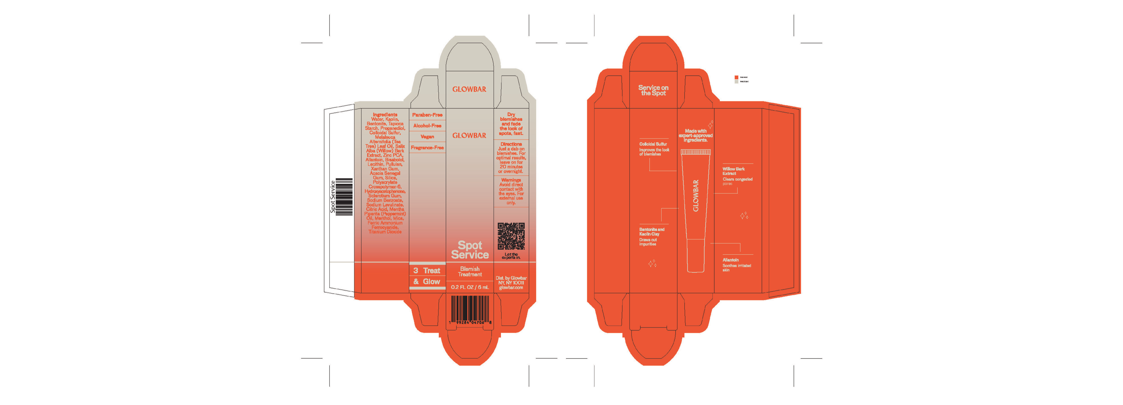 Glowbar Spot Service carton packaging — Glowbar