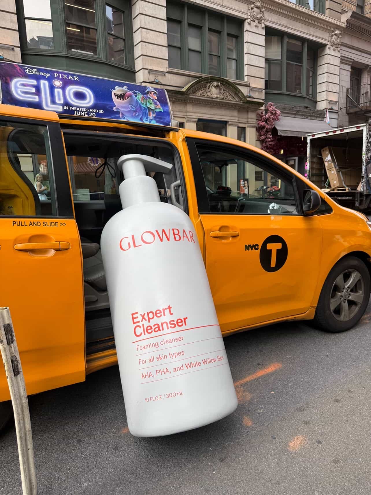 Glowbar Expert Cleanser Factice in NYC taxi