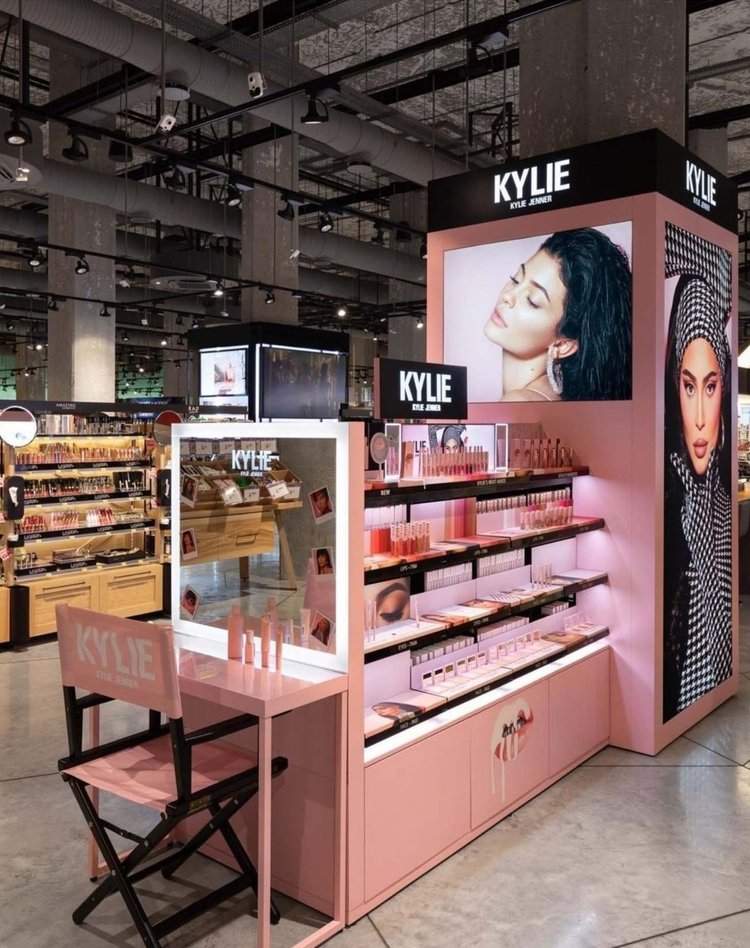 Kylie Cosmetics rebrand display
