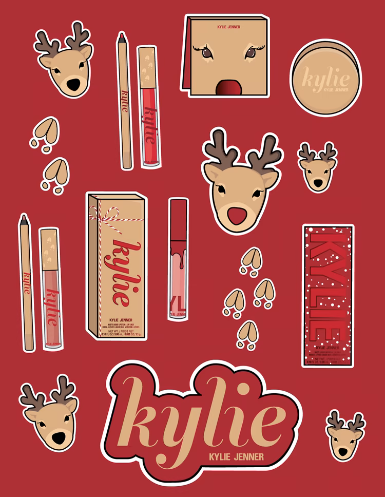 Kylie Cosmetics Reindeer Holiday Collection Stickers — Kylie Cosmetics