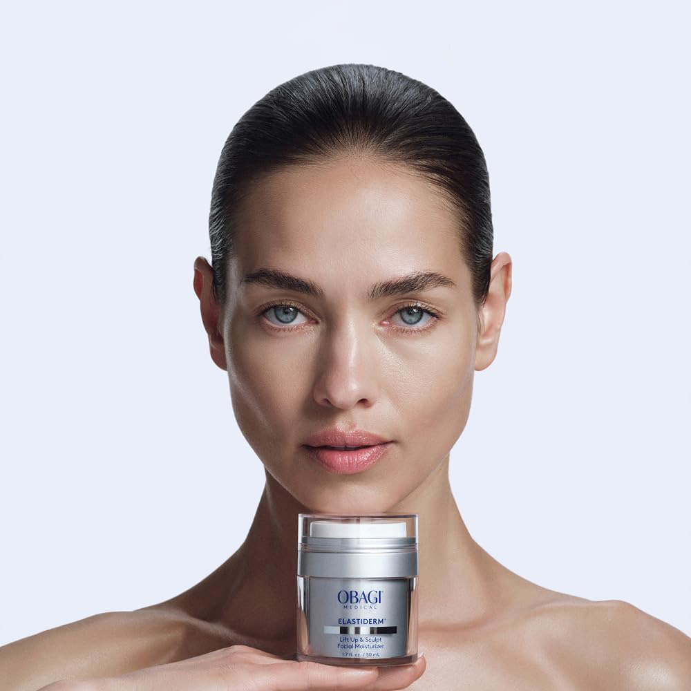 Model holding Obagi Medical Elastiderm Cream